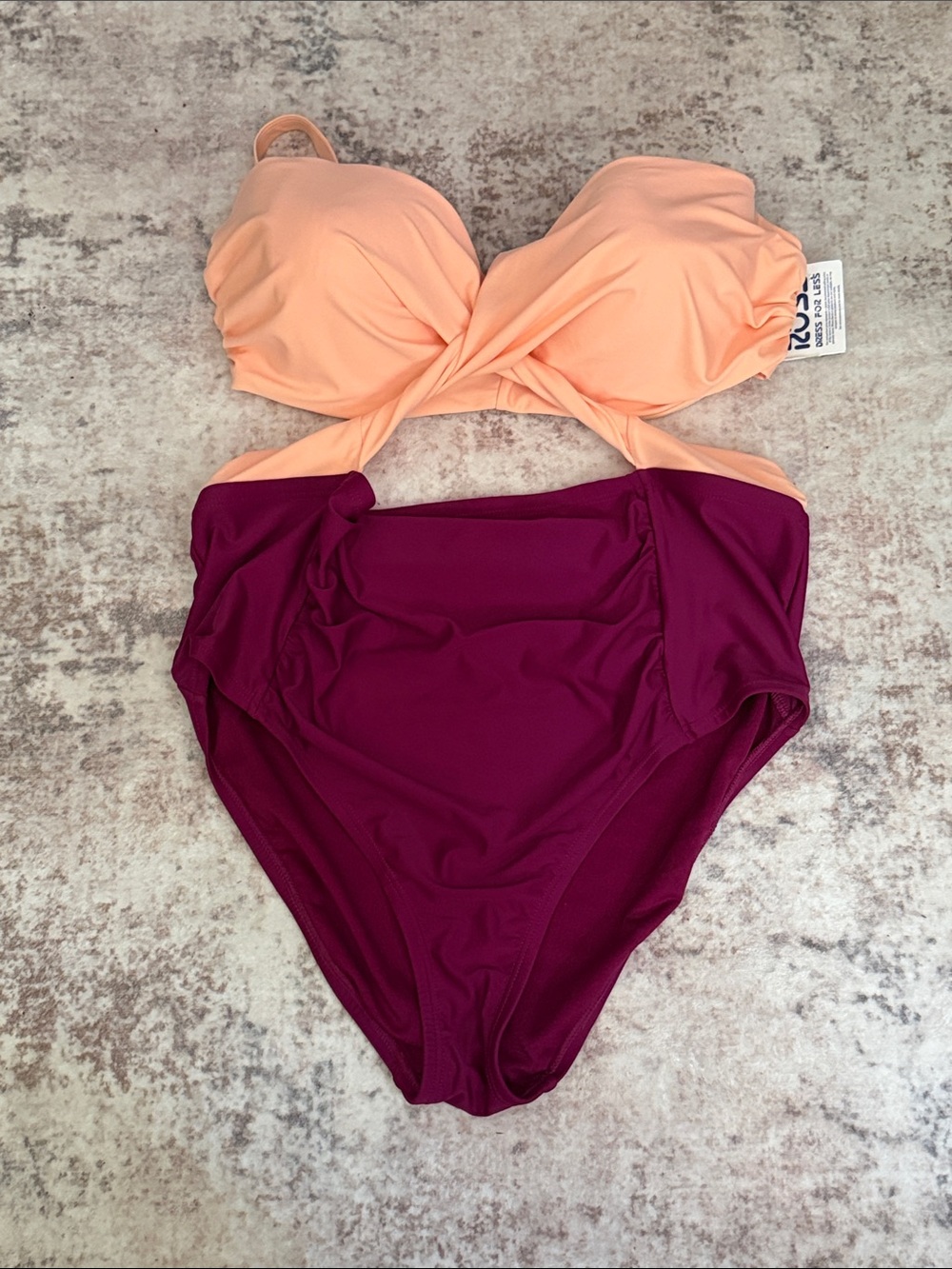 Peach & Plum Twist One-Piece Swimsuit